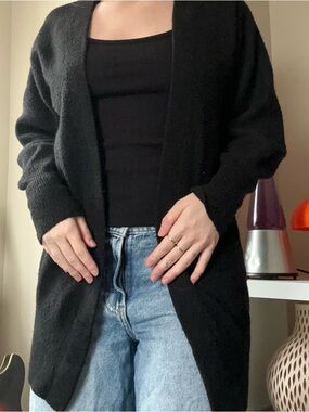 H&M Black Open-Front Women's Cardigan